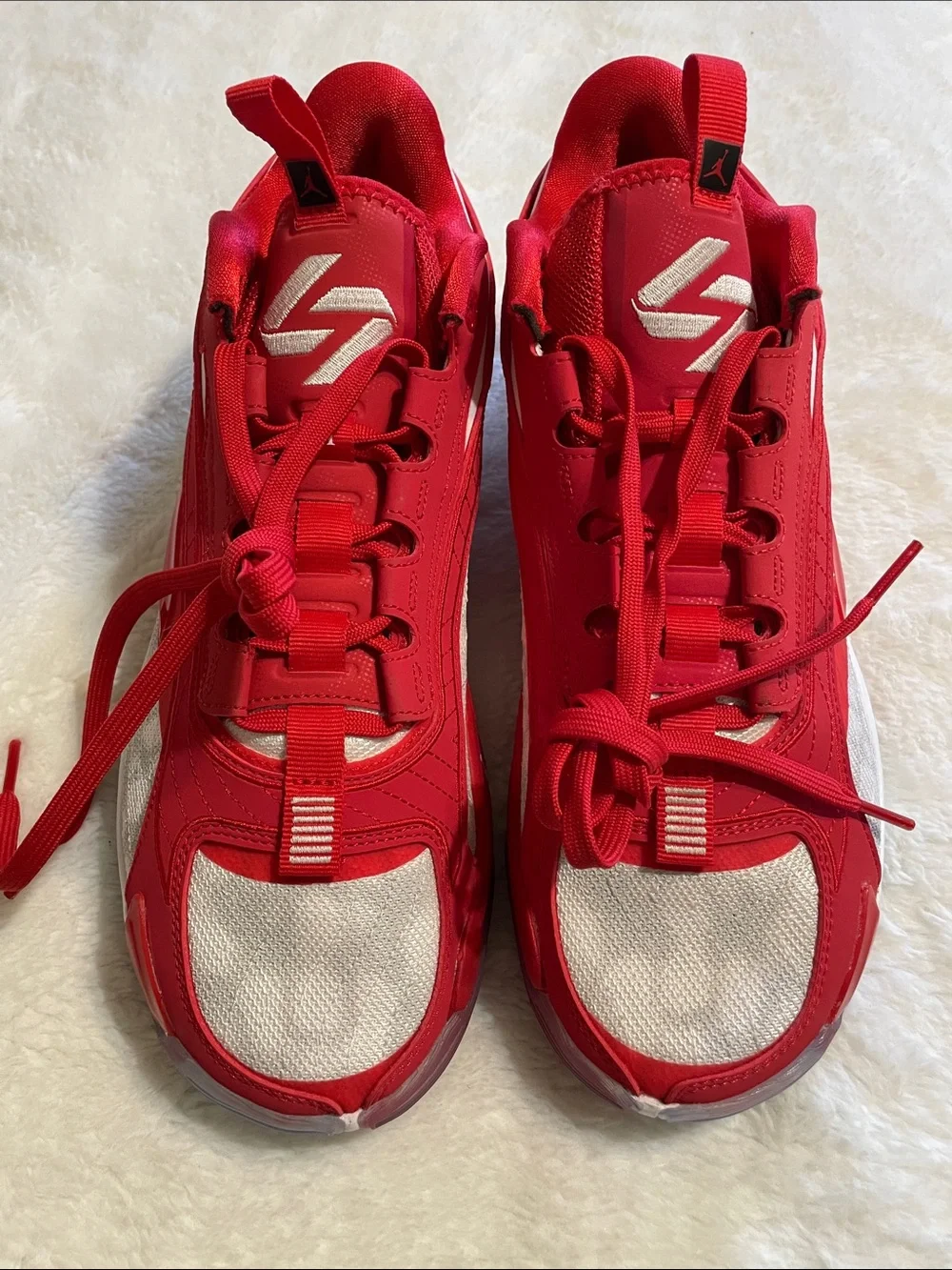 Jordan Red & White Low-Profile Athletic Sneakers